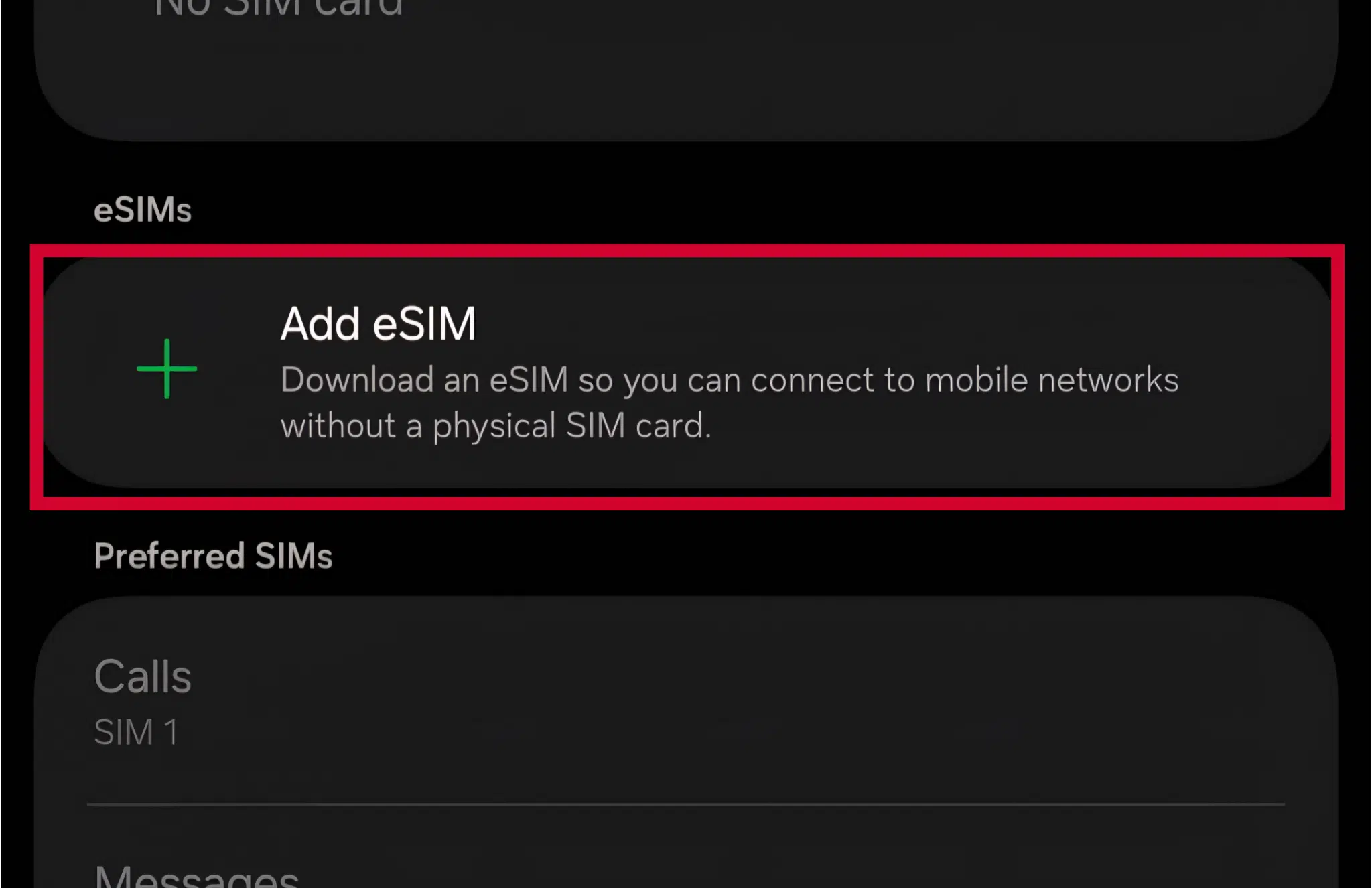 Android Add eSIM 